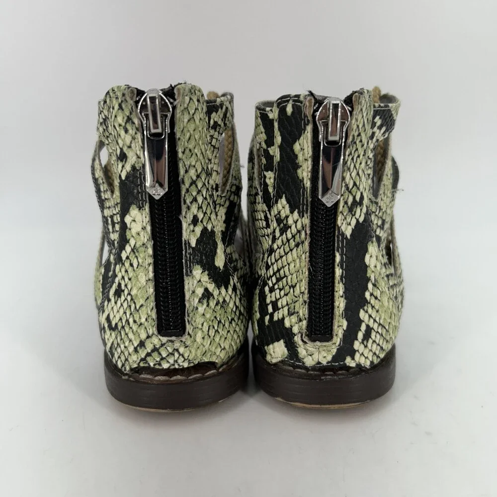 Sam Edelman Sandals Shoes Womens Size 8 Gwenna Snake Print Gladiator Side Tie